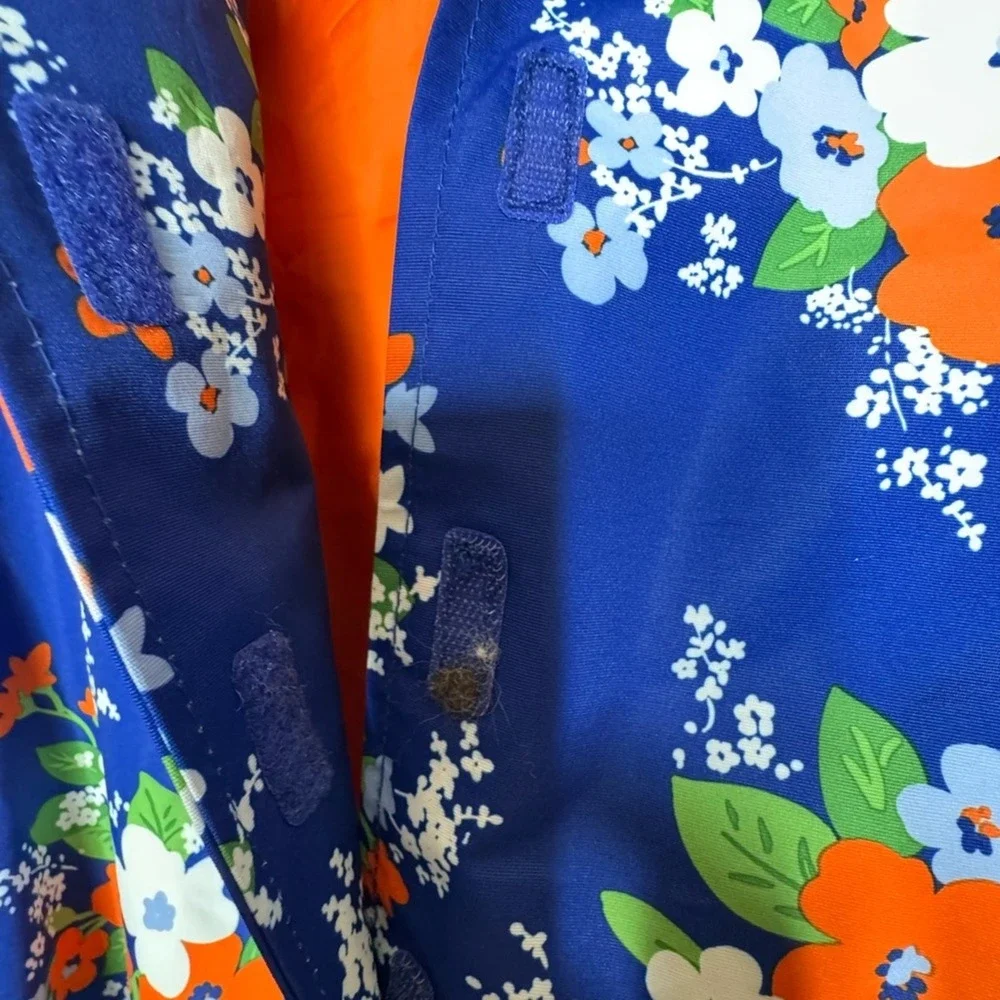 Gymboree Girls Rain Jacket Hooded Floral Sz‎ L Spring Hooded Easter
